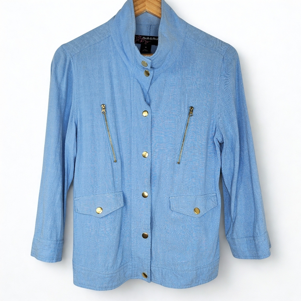 Peck & Peck Lightweight Utility Blazer/Jacket Women's Blazer Sz Medium